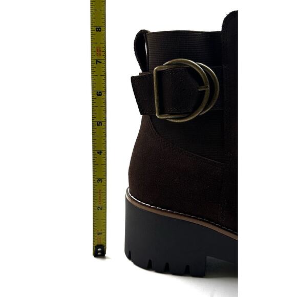 Blondo Dakota Waterproof Ankle Boots Brown Suede Buckle Strap Womens 7.5M New - Picture 9 of 13
